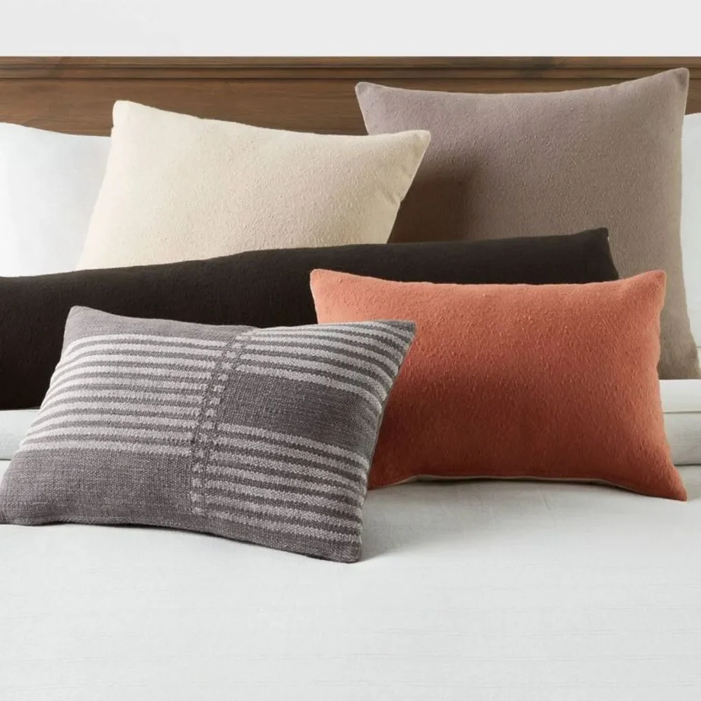 Euro Boucle Colorblock Square Couch Decorative Pillow - Dark Gray